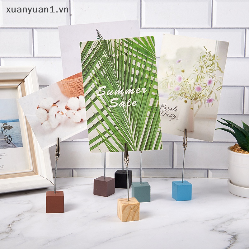 Giá Đỡ Kẹp Ảnh Để Bàn Bằng Gỗ Và Kim Loại Kiểu Dáng Vintage