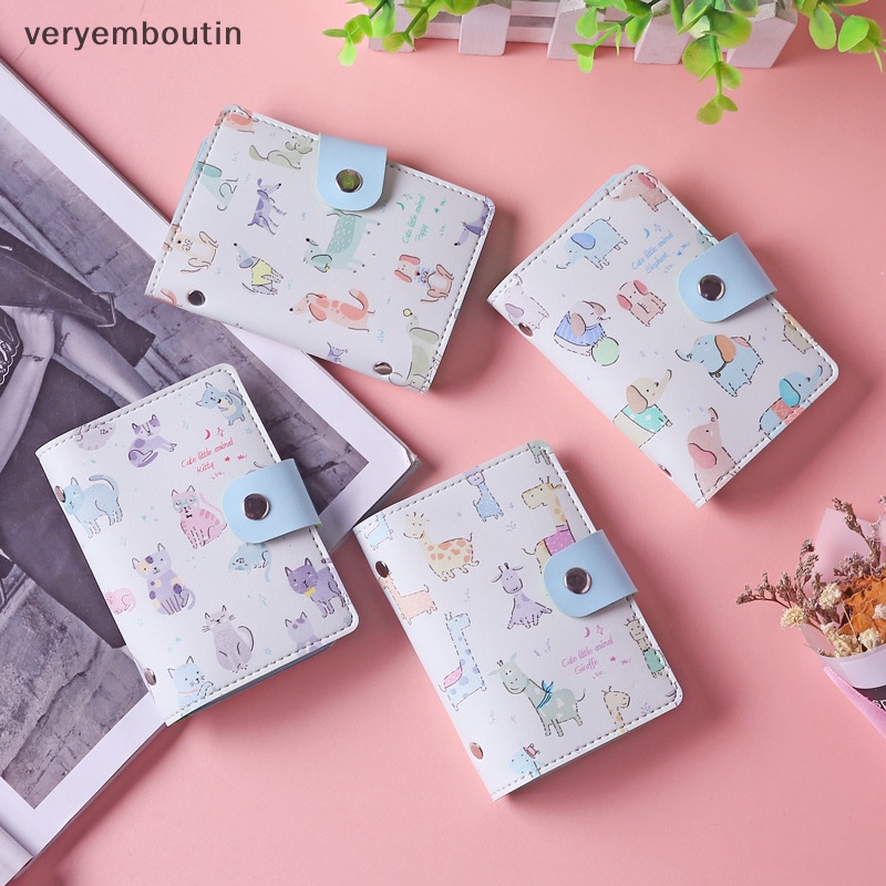 Ví Da PU 26 Ngăn Đựng Thẻ ID / Danh Thiếp Họa Tiết Động Vật / Trái Cây Sức Chứa Lớn