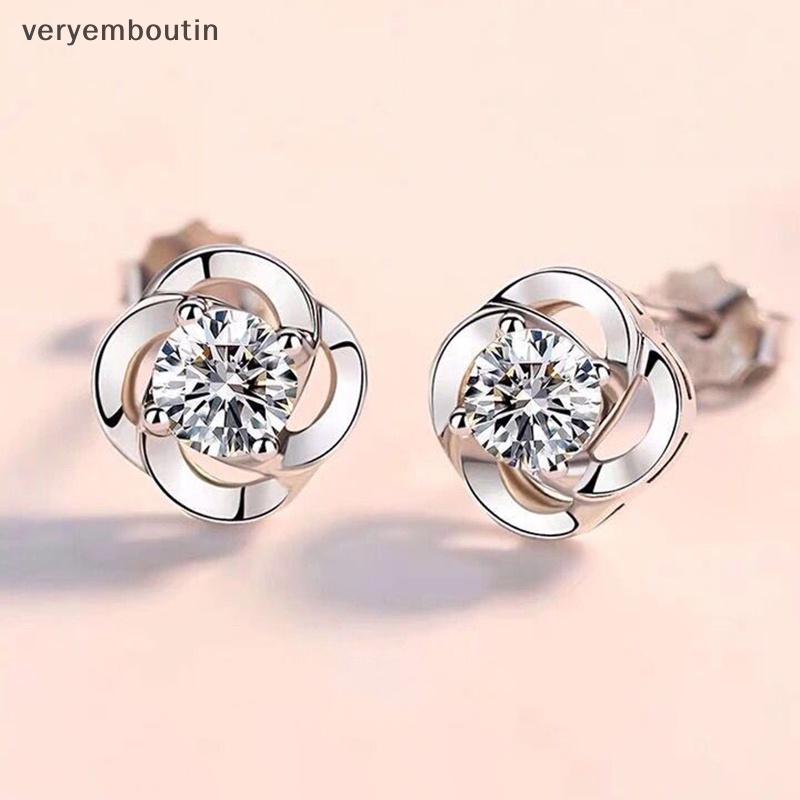 Bông Tai Hình Cỏ Bốn Lá Đơn Giản Cá Tính Dành Cho Nữ