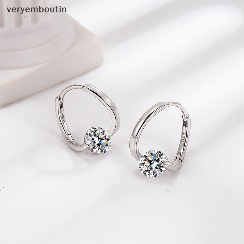 1 Đôi Bông Tai Đính Đá Zircon Đơn Giản Thời Trang Hàn Quốc Dành Cho Nữ