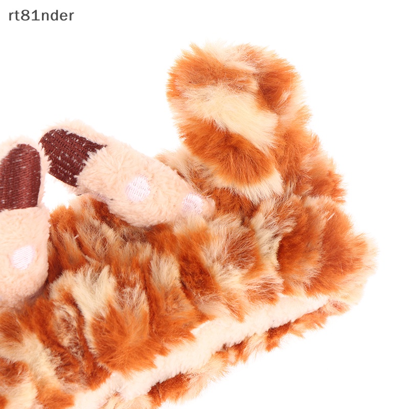 Băng Đô Tai Hươu Cao Cổ Bằng Vải Flannel Mềm Mại Dành Cho Nữ Rửa Mặt