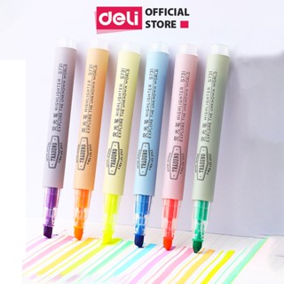Bút highlight dấu dòng dạ quang Deli – 6 chiếc/ hộp - S624
