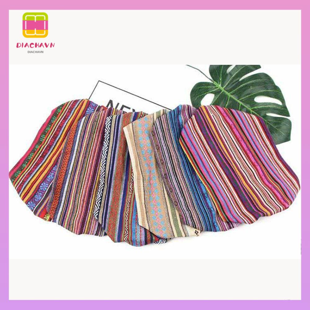 DIACHAVN Băng Đô Cài Tóc Co Giãn Họa Tiết Kẻ Sọc Thời Trang