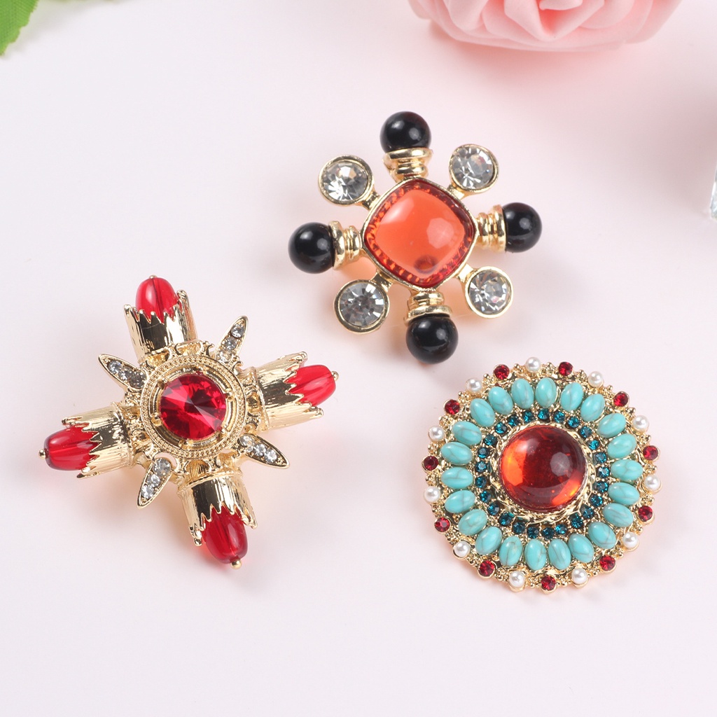 Ghim Cài Áo Đính Ngọc Trai Tráng Men Phong Cách Baroque Cổ Điển Thời Trang Cho Nam Và Nữ