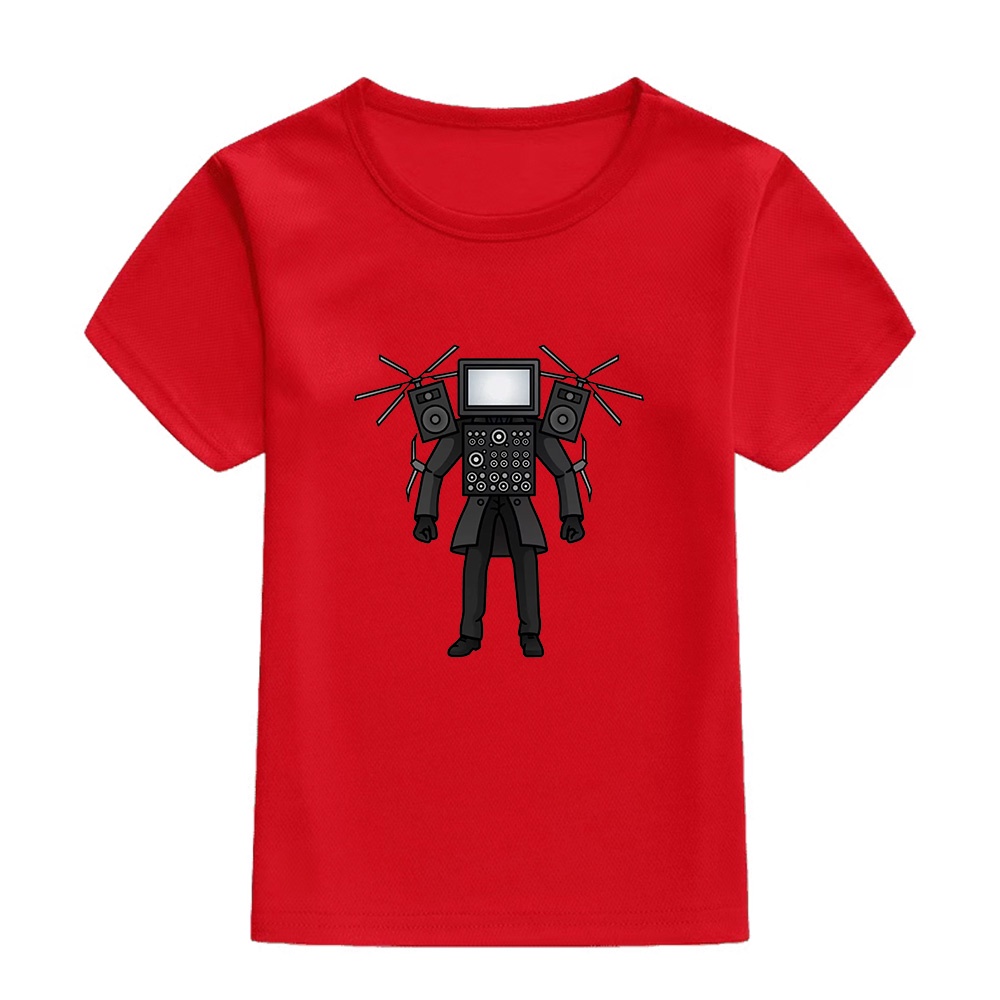 Áo Thun Ngắn Tay Dáng Rộng In Hình Dingyuan Cinemaman Skibidi Toilet Giản Dị Dành Cho Thanh Thiếu Niên