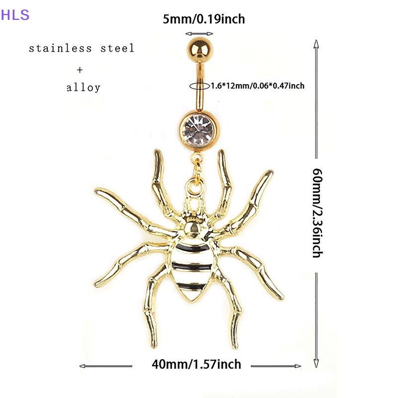 Khuyên Rốn Hình Nhện Bằng Thép Không Gỉ Đính Đá Thời Trang Cho Nữ