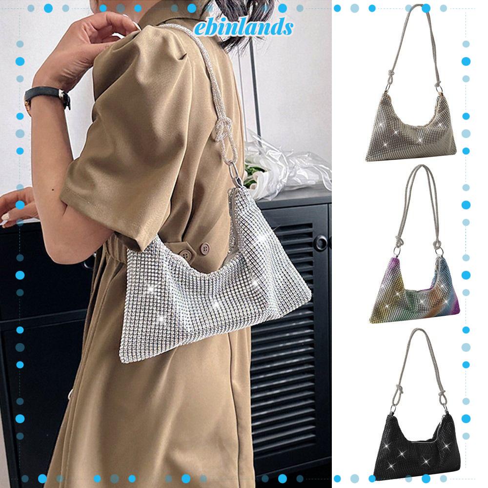 EBINLANDS Ví Cầm Tay Đính Đá Lấp Lánh Thời Trang Dự Tiệc Sang Trọng Cho Nữ