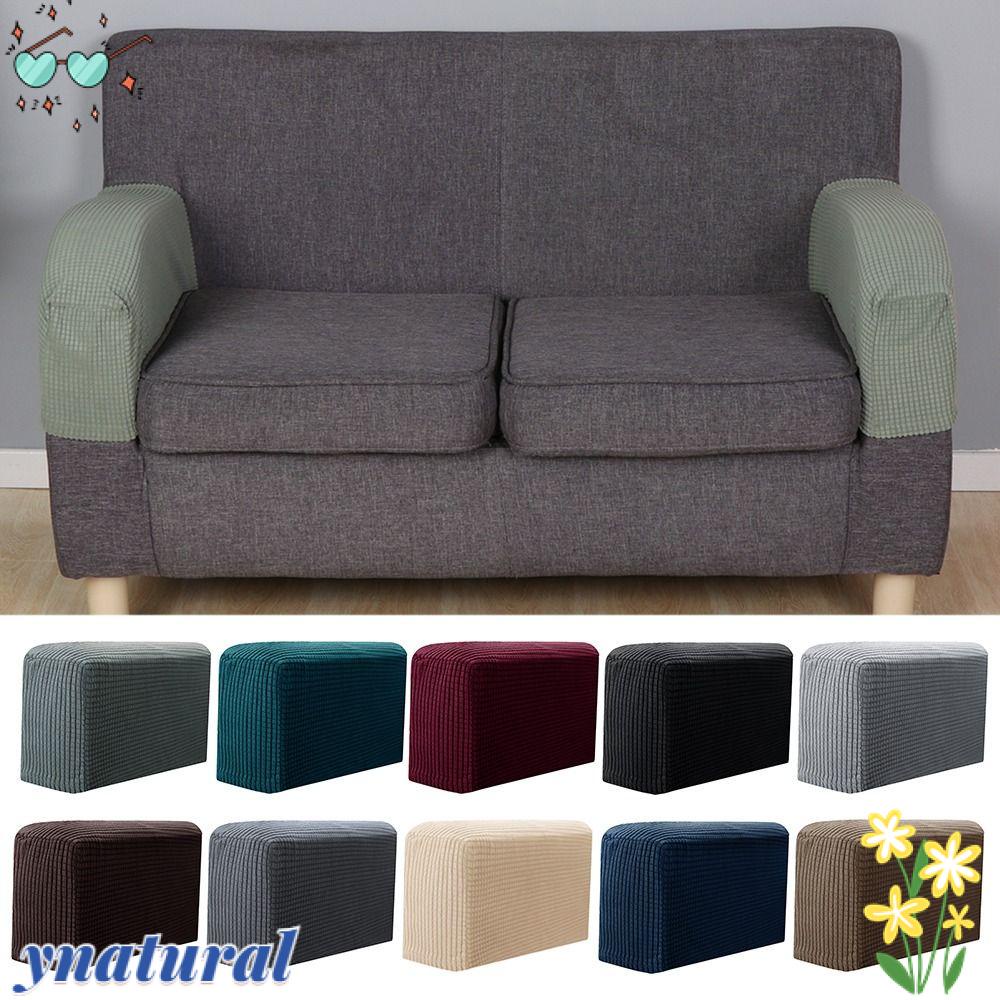 YNATURAL Set 2 Đệm Bọc Tay Vịn Ghế Ngồi Màu Trơn Tiện Dụng