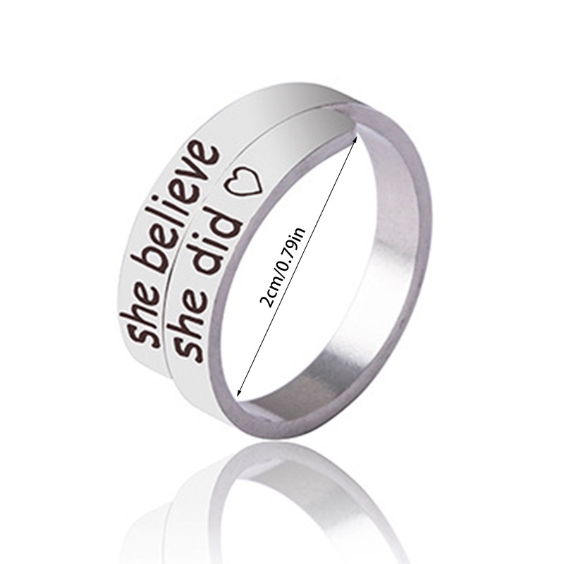 Ygt Nhẫn Thép Không Gỉ Khắc Chữ Believe Phong Cách Punk Cho Nam Và Nữ