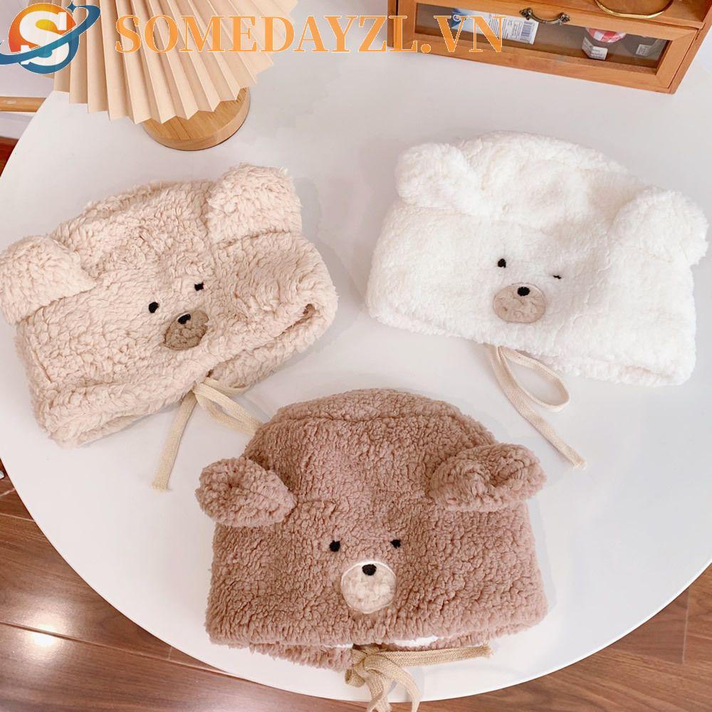 SOMEDAYZL Mũ Len Lông Cừu Dày Dặn Giữ Ấm Mùa Đông Cho Nữ