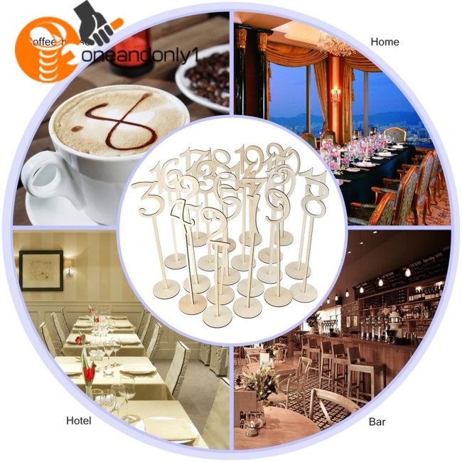 Set 20 Phụ Kiện Trang Trí Tiệc Sinh Nhật Đế Tròn In Số Thời Trang