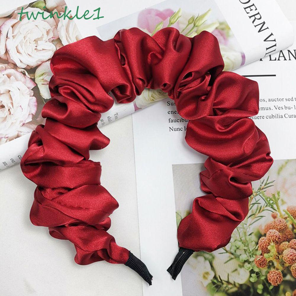 TWINKLE Băng Đô Cài Tóc Lụa Satin Màu Tím Thời Trang Dành Cho Nữ