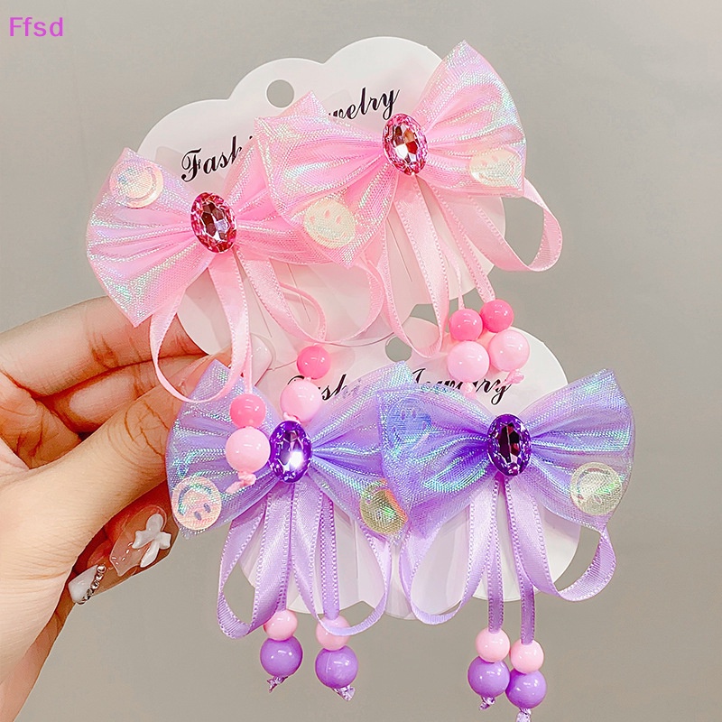 {Ffsd} Kẹp Tóc Nơ Tua Rua Đính Kim Cương Nhiều Màu Sắc Nhỏ Nhắn Làm Quà Tặng Cho Bé Gái * Bán Chạy