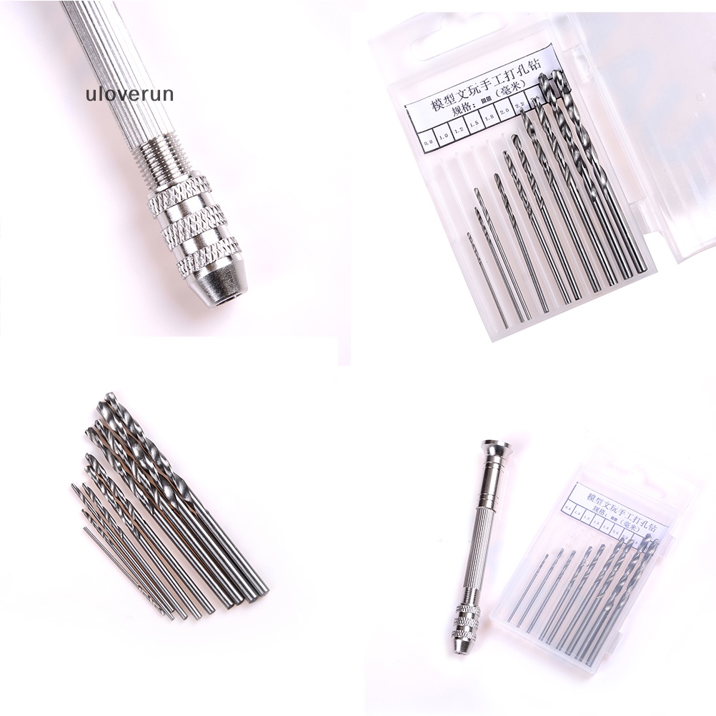 Máy Khoan Cầm Tay Mini Bằng Nhôm Kèm 10 Mũi Khoan Xoắn vn