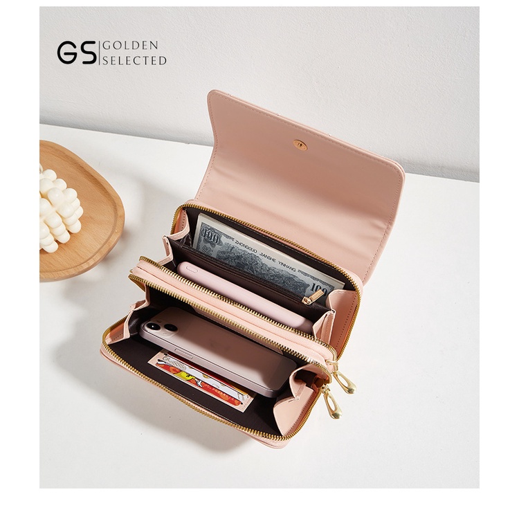 Túi Đựng Điện Thoại Hai Lớp Thêu Họa Tiết Phong Cách Mới Cho Nữ