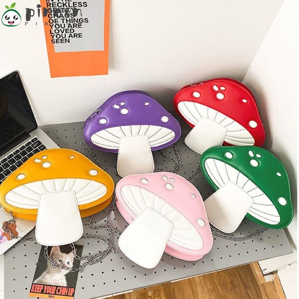 PINEVN Túi Xách Đeo Vai Hoạ Tiết Hoạt Hình Vui Nhộn Phối Dây Xích