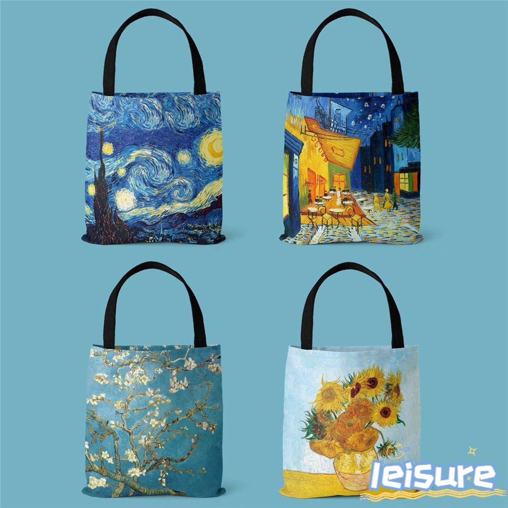 LEISURE Túi Tote Cỡ Lớn Họa Tiết Vui Nhộn Phong Cách Harajuku