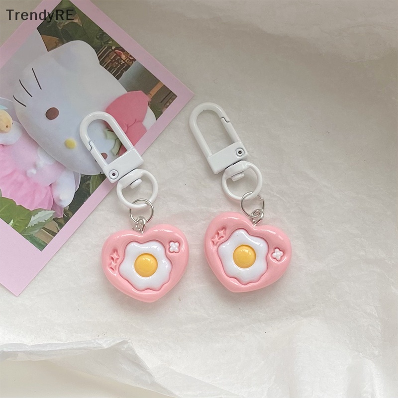 Móc Khóa Quả Trứng Luộc Và Trái Tim Hoạt Hình Dễ Thương