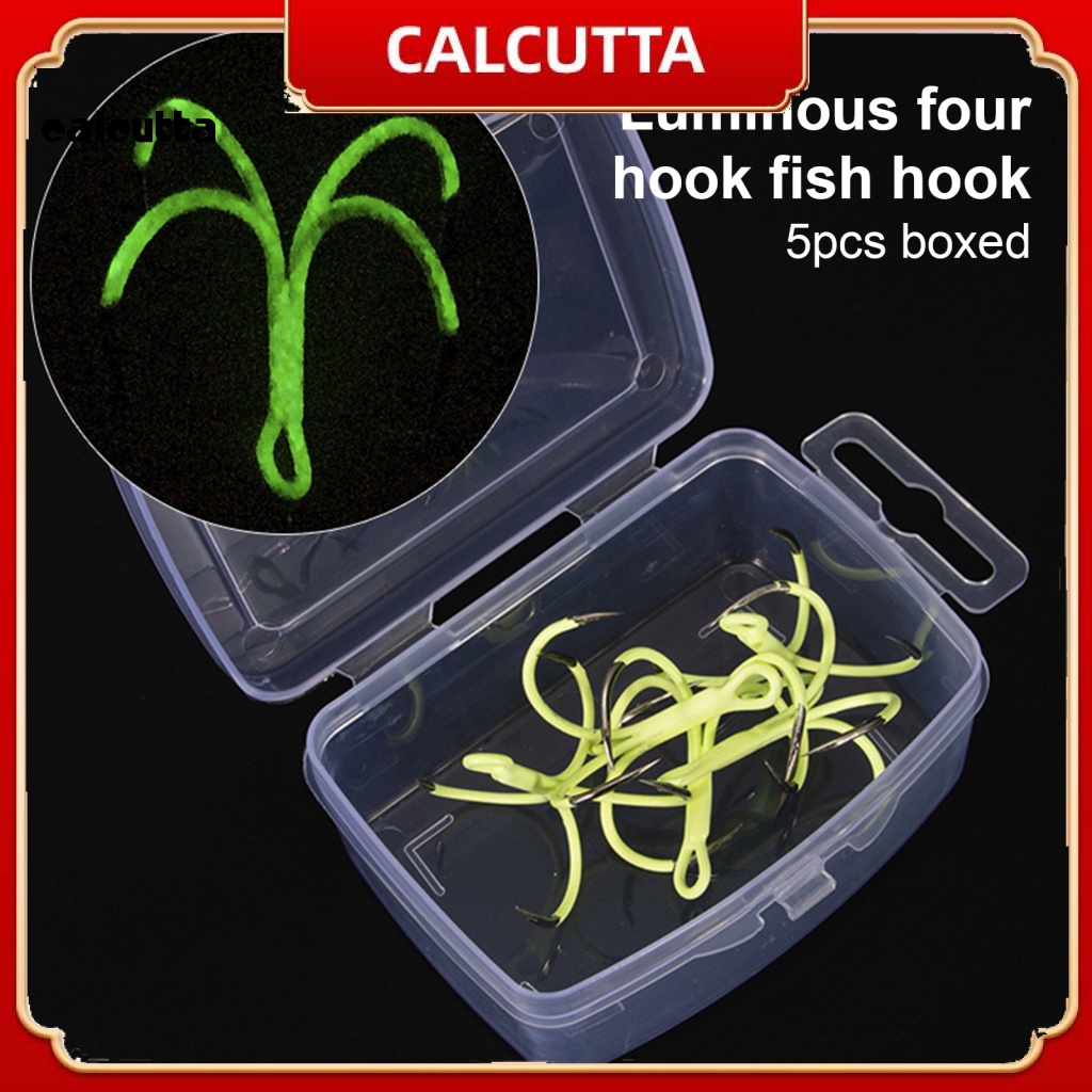 Hộp 5 Lưỡi Câu Cá Mini Bằng Thép Carbon Phát Quang