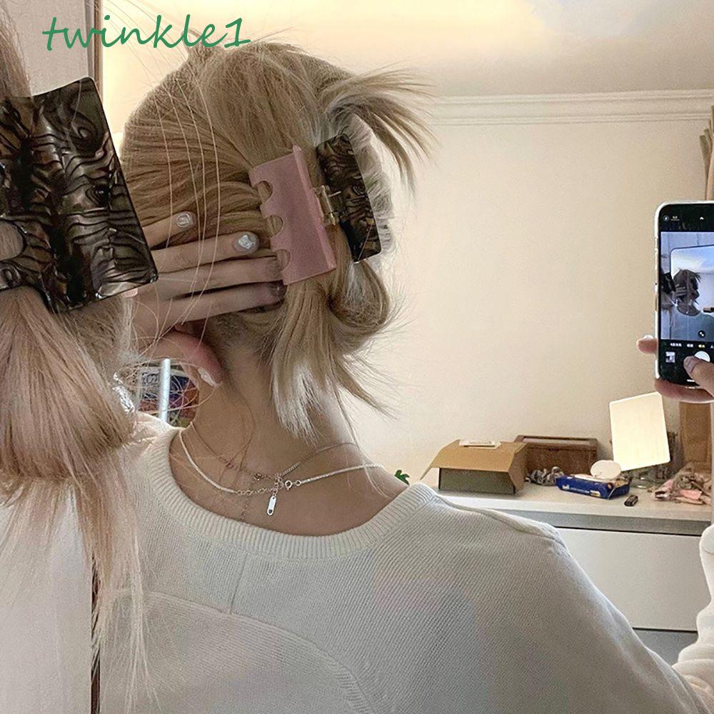 TWINKLE Kẹp Tóc Càng Cua Nhiều Màu Sắc Tương Phản Axit Acetic Phong Cách Hàn Quốc Cho Nữ