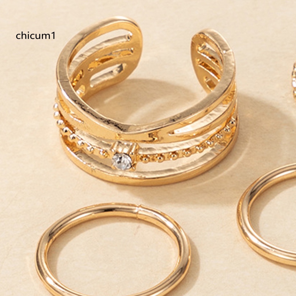 Set 5 Nhẫn Đeo Khớp Ngón Tay Màu Sắc Lấp Lánh Dễ Phối Đồ