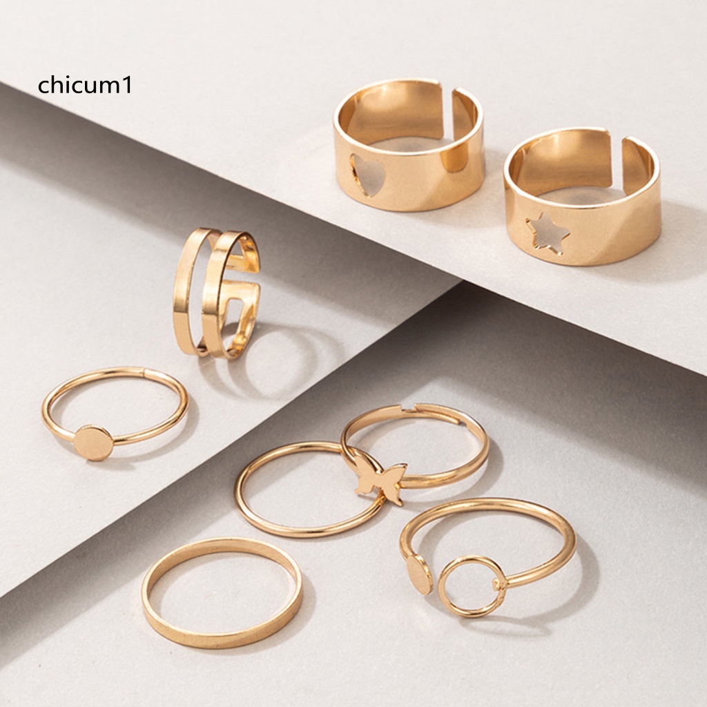 Set 8 Nhẫn Đeo Khớp Ngón Tay Nhiều Kiểu Dáng Thời Trang