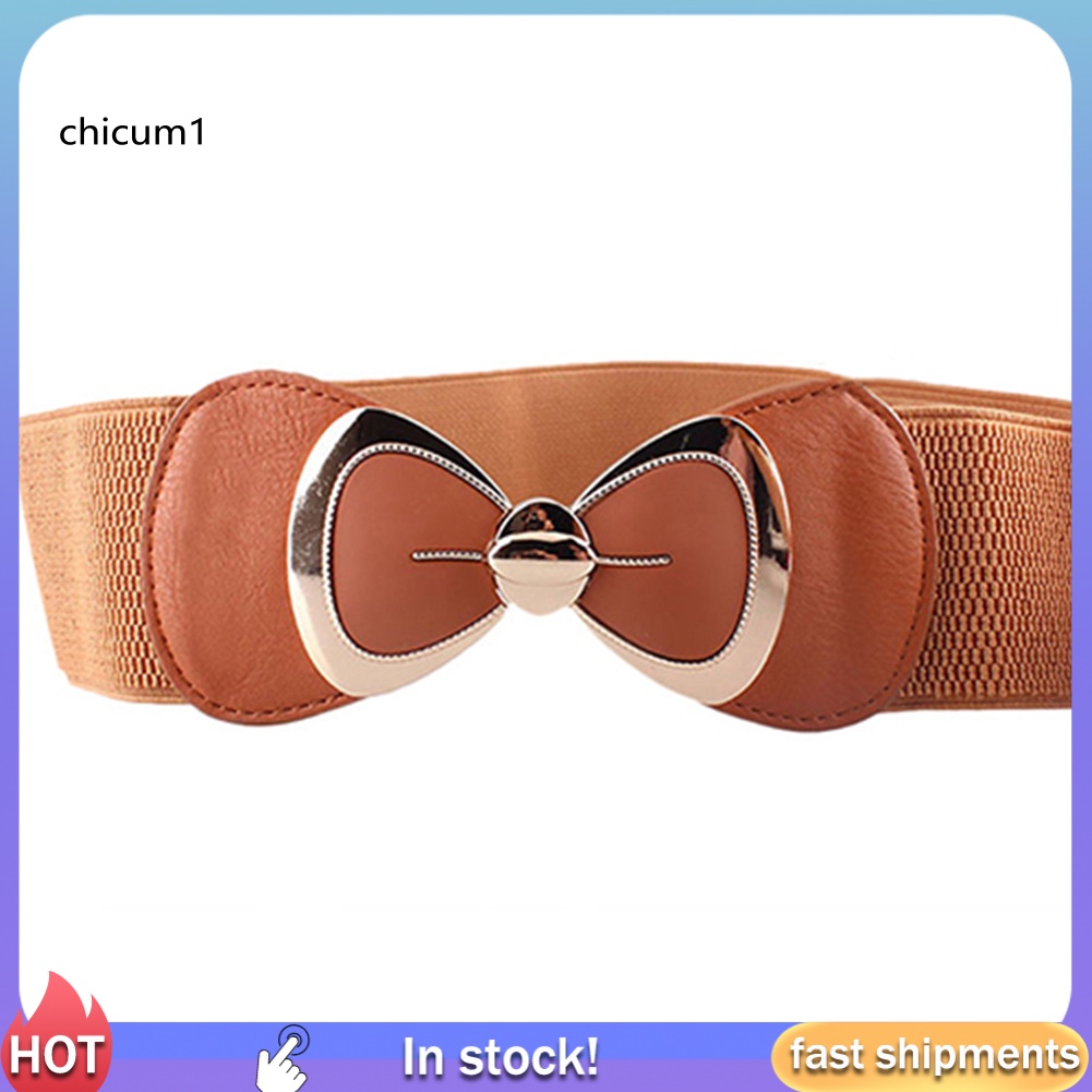 Thắt Lưng Giả Da Khóa Kim Loại Hình Nơ Thời Trang Cho Nữ