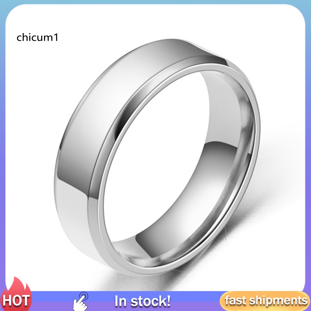 Nhẫn Đính Hôn Bằng Thép Không Gỉ Bản Rộng Thiết Kế Đơn Giản Thời Trang Cho Nam