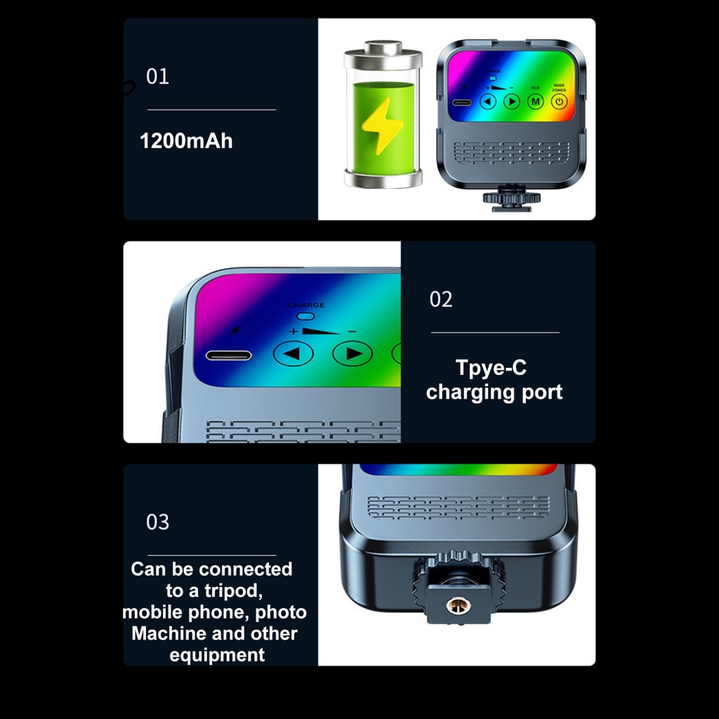 1 Bộ Đèn LED 3 Màu RGB Hiệu Ứng Đặc Biệt 3000k-6000k Độ Sáng Cao