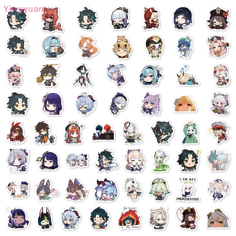 &lt; Yiwuyuan &gt; 60 Miếng Dán Trang Trí Tủ Lạnh Chống Nước Họa Tiết Hoạt Hình Graffiti Sáng Tạo