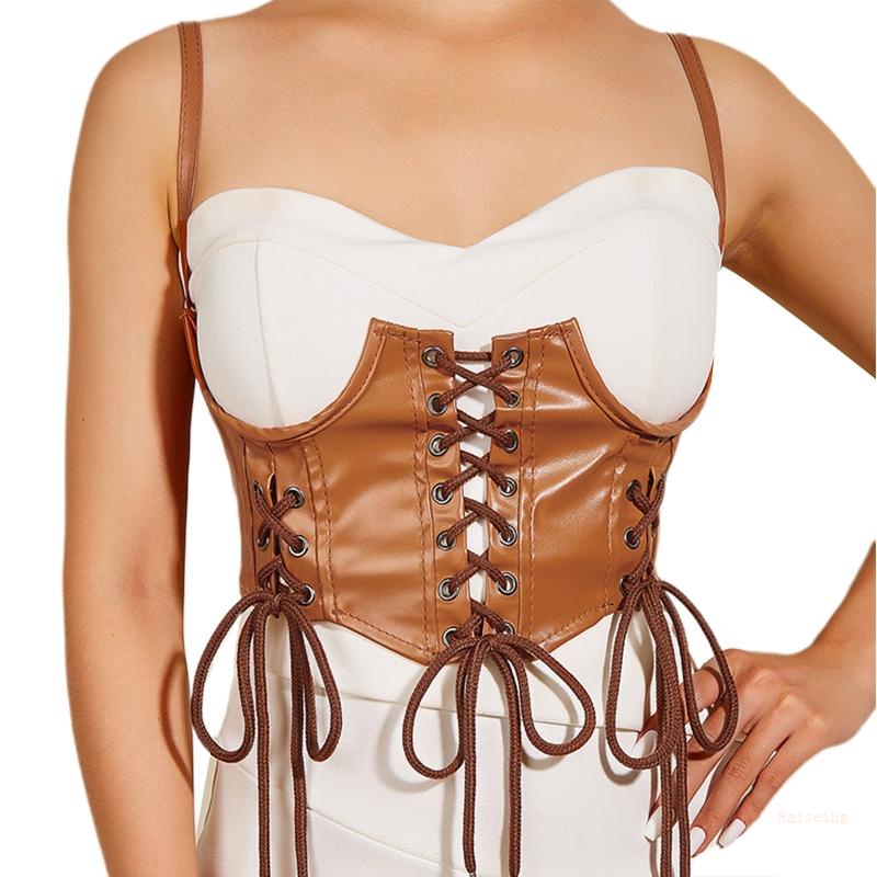 Áo Crop Top Ôm Dáng Màu Sắc Trơn Kèm Thắt Lưng Có Thể Điều Chỉnh Cho Nữ