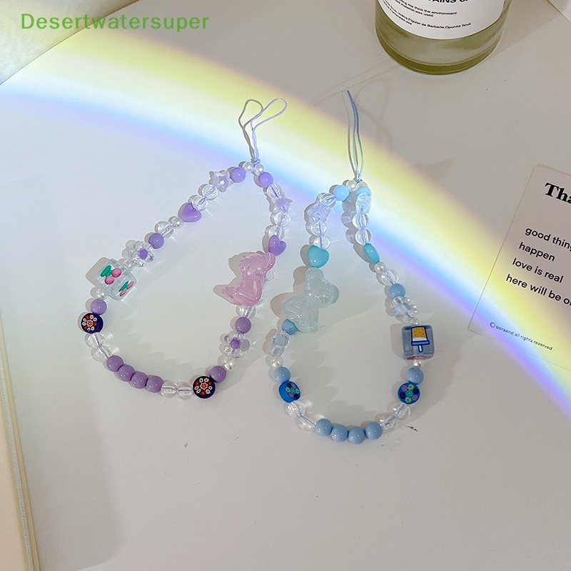 Dsvn Dây Đeo Điện Thoại Ngắn Xỏ Hạt Hình Gấu Hoạt Hình Sáng Tạo Cá Tính Hợp Thời Trang Cho Nữ