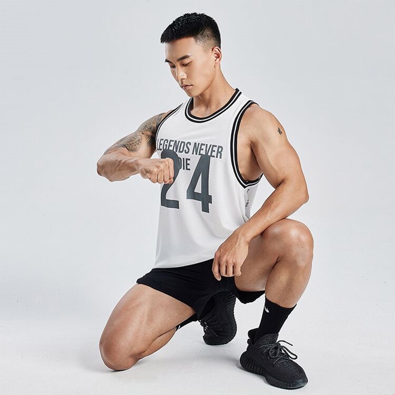 Áo Bóng Rổ Phối Lưới Co Giãn Nhanh Khô Số 24 Mẫu Mới Thời Trang Cho Nam