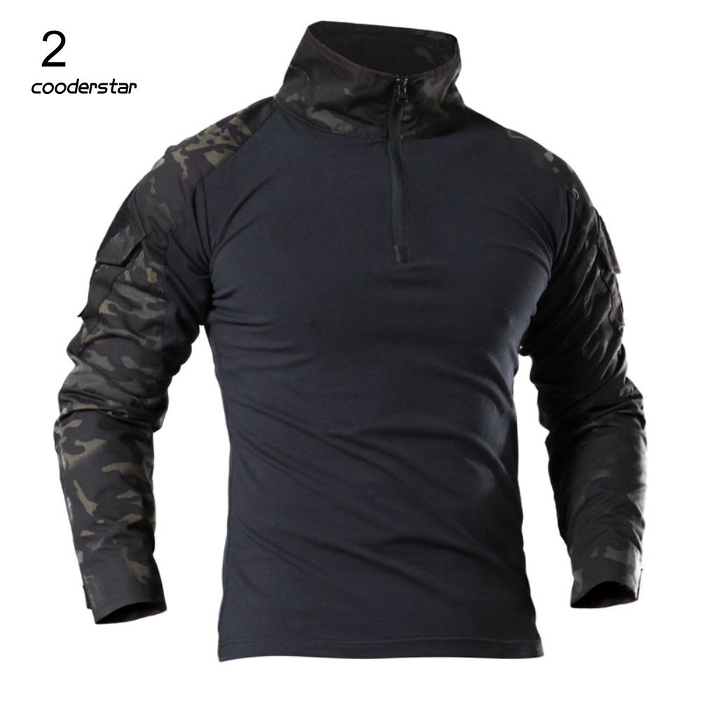 Áo Sơ Mi Tay Dài Họa Tiết Rằn Ri Phối Khóa Kéo Thời Trang Cho Nam