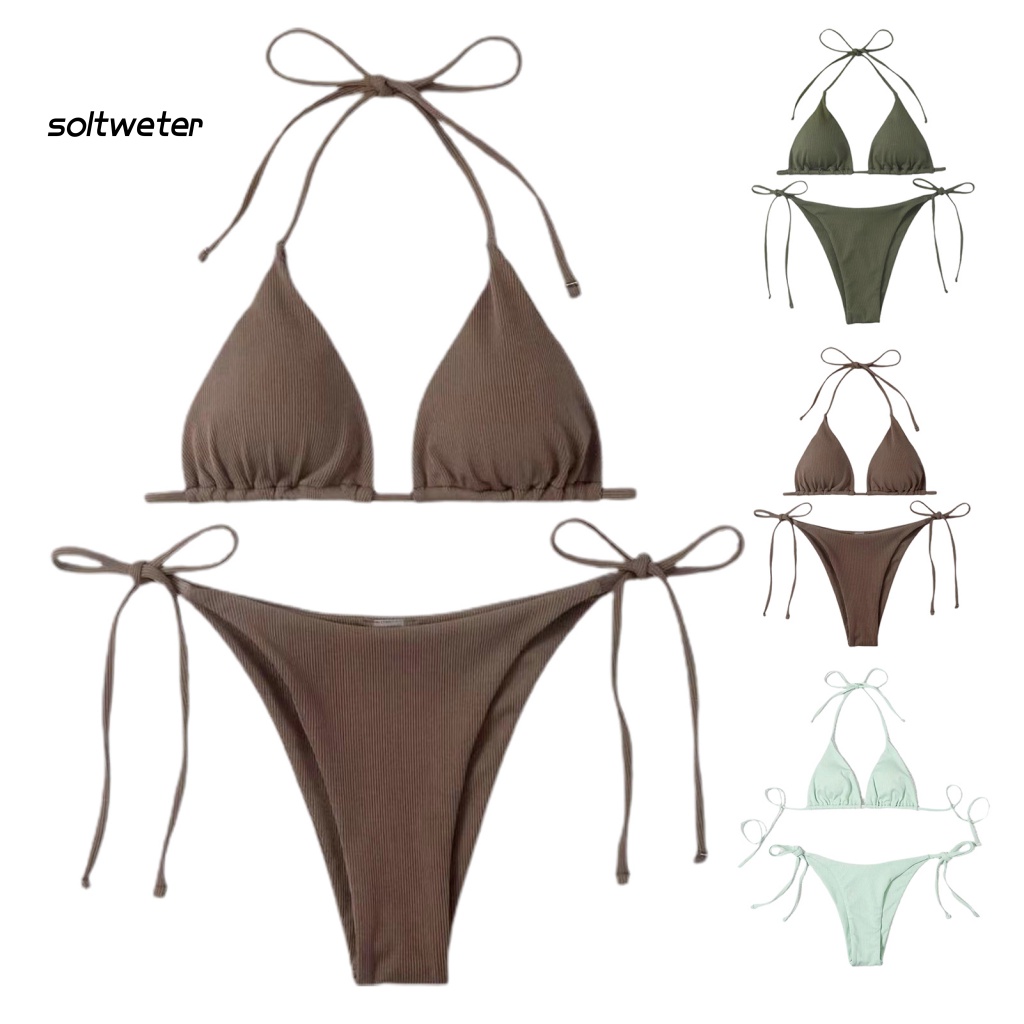 Bộ Bikini 2 Mảnh Hở Lưng Có Mút Đệm Quyến Rũ Cho Nữ