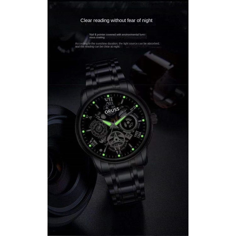 Đồng Hồ Cơ Tự Động Chống Thấm Nước Dạ Quang Cao Cấp Dành Cho Nam