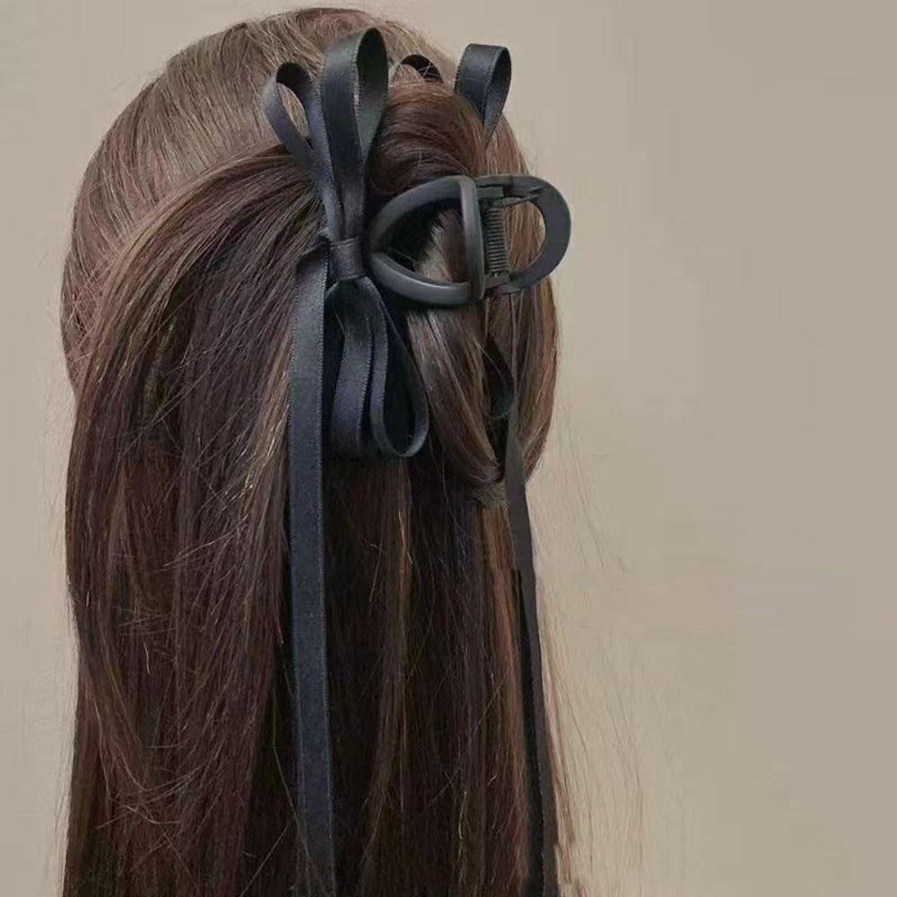 CABEZA Kẹp Tóc Đuôi Ngựa Bằng Nhựa Satin Hai Mặt Hình Cá Mập Ngọt Ngào