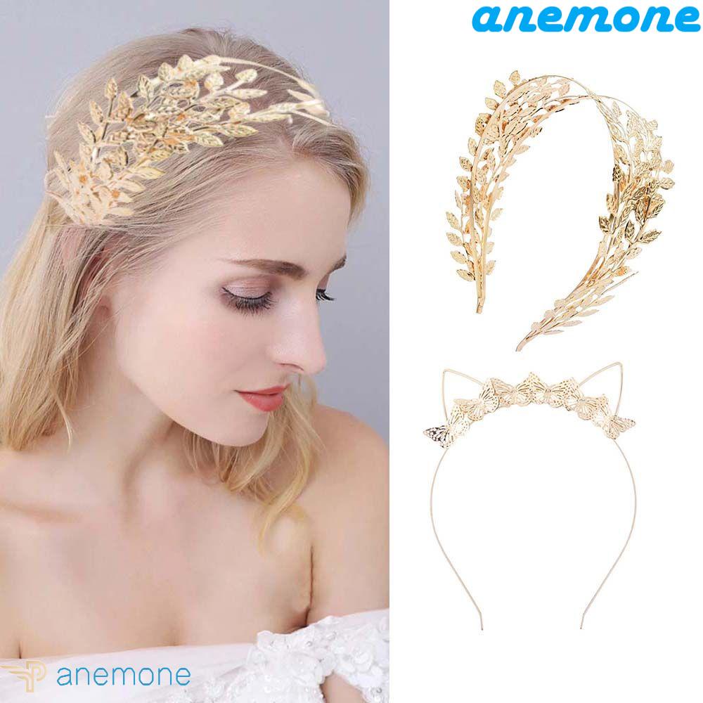 ANEMONE Băng Đô Cài Tóc Hình Tai Mèo / Bướm / Lá Cây Kiểu Vintage Dễ Thương Cho
