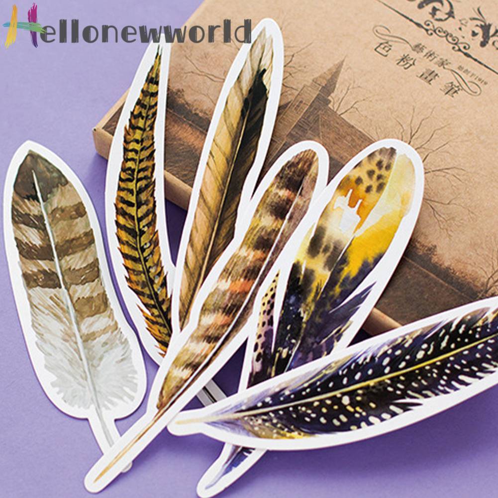 Bộ 30 Thẻ Đánh Dấu Trang Sách Hình Lông Vũ