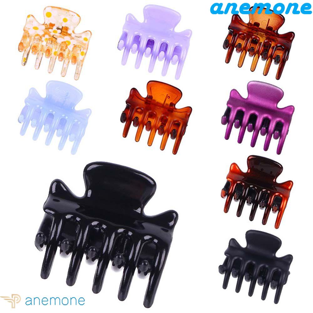 ANEMONE Kẹp Tóc Nhựa Màu Đen Thiết Kế Đơn Giản Thời Trang Cho Nữ