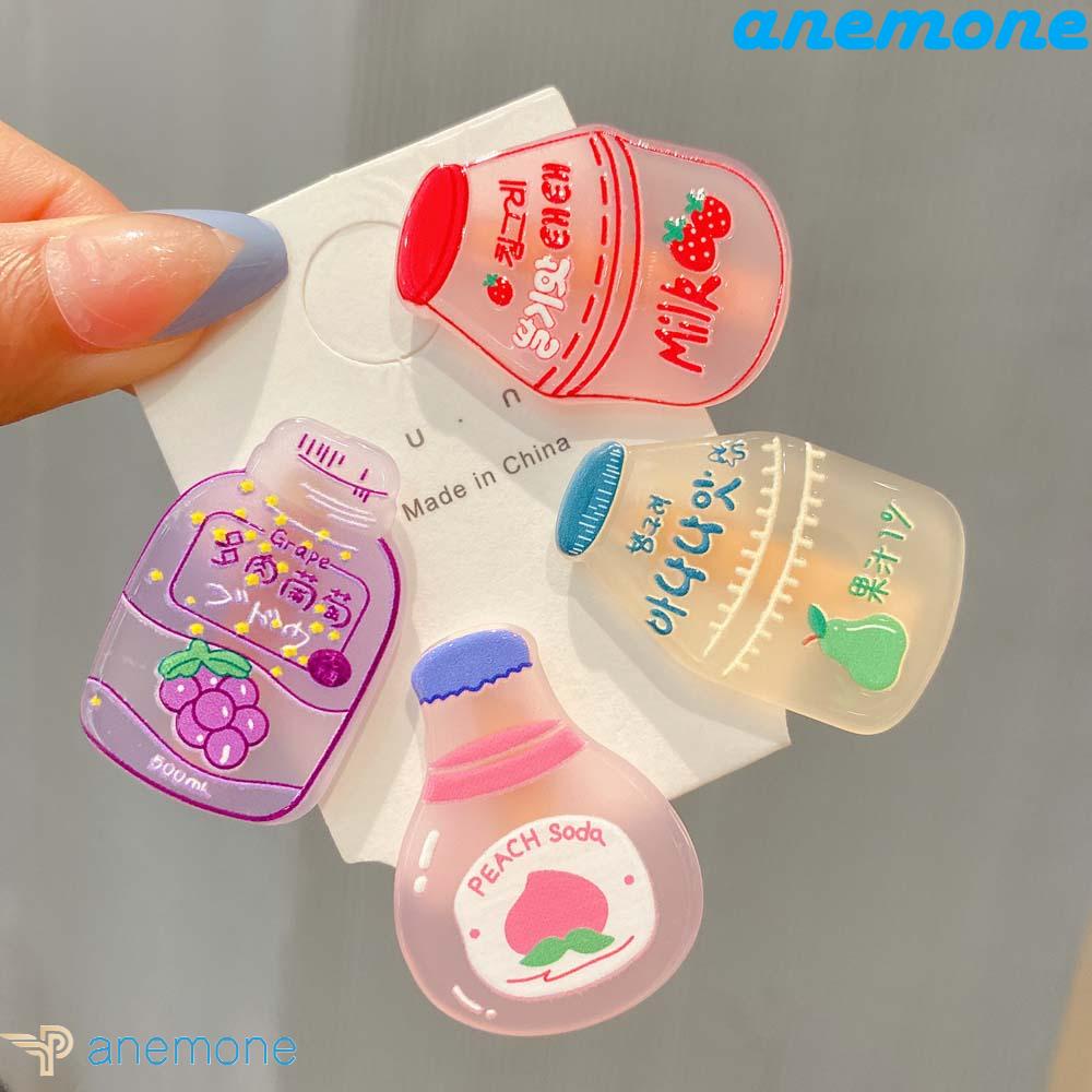 ANEMONE Kẹp Tóc Nhựa Hình Bình Sữa Hoạt Hình Xinh Xắn Cho Bé