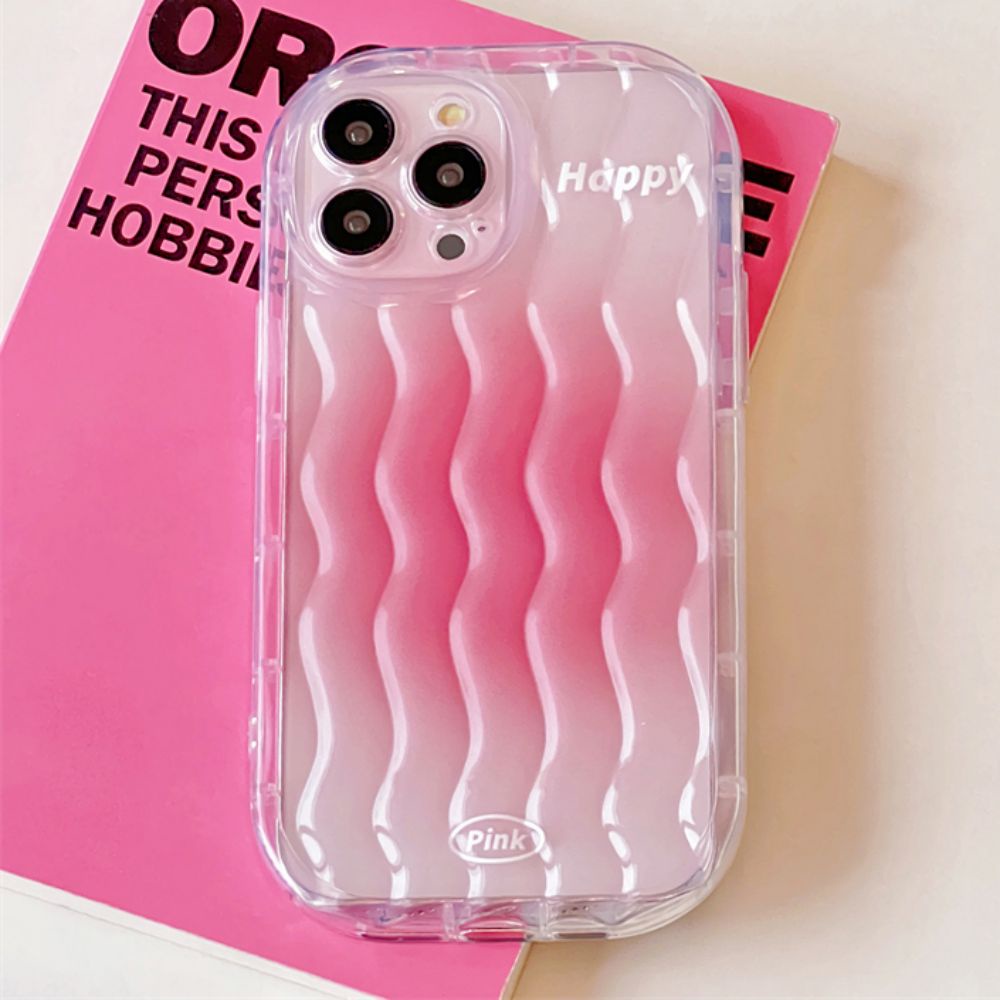 Ốp Điện Thoại TPU Mềm Trong Suốt Họa Tiết Lượn Sóng Màu Gradient Chống Trượt Cho IPhone 11 12 13 14 Pro Max