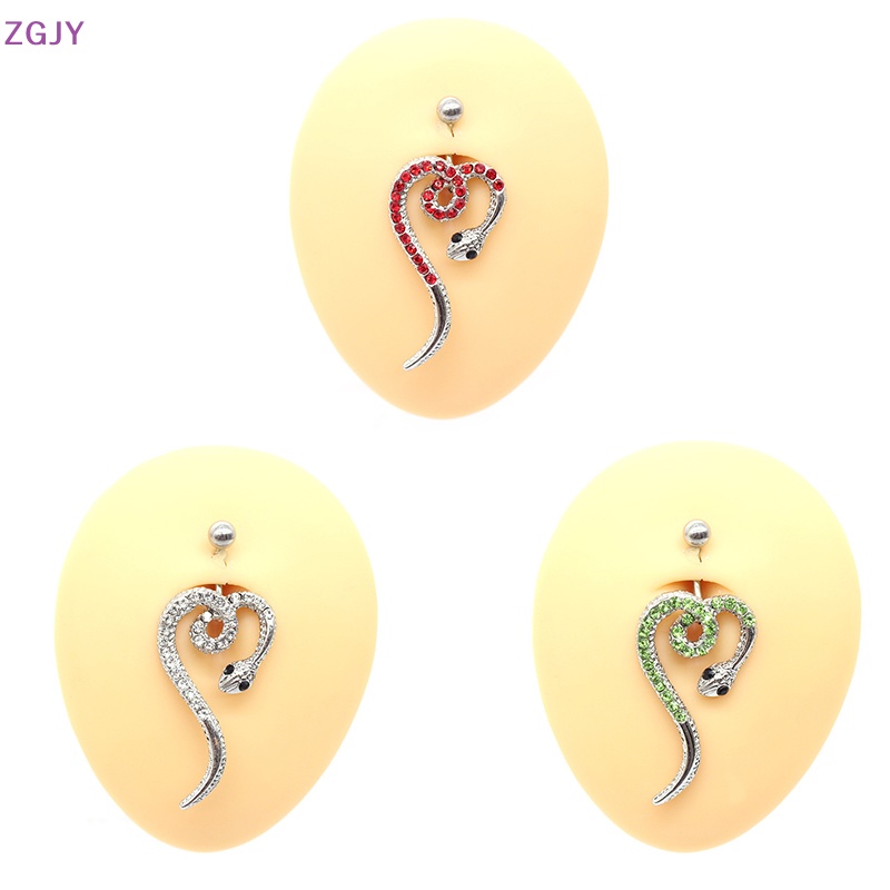 Khuyên Rốn Hình Rắn Đính Đá Zircon Bằng Thép Không Gỉ Thời Trang Cho Nữ Mới