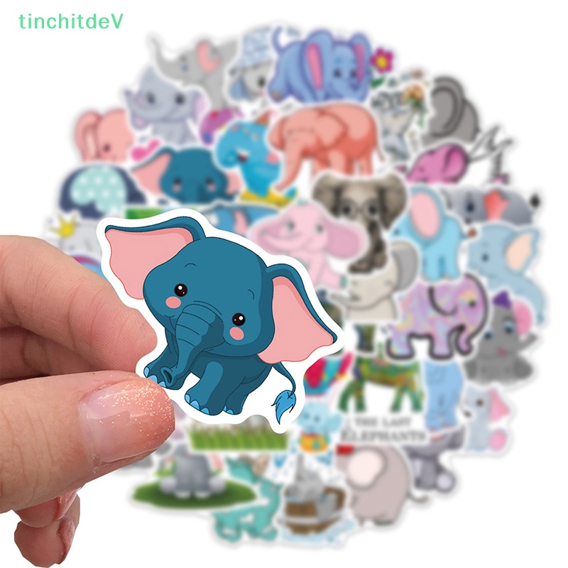 Miếng Dán Graffiti Hình Voi Hoạt Hình Trang Trí Ván Trượt / Guitar / Sổ Tay