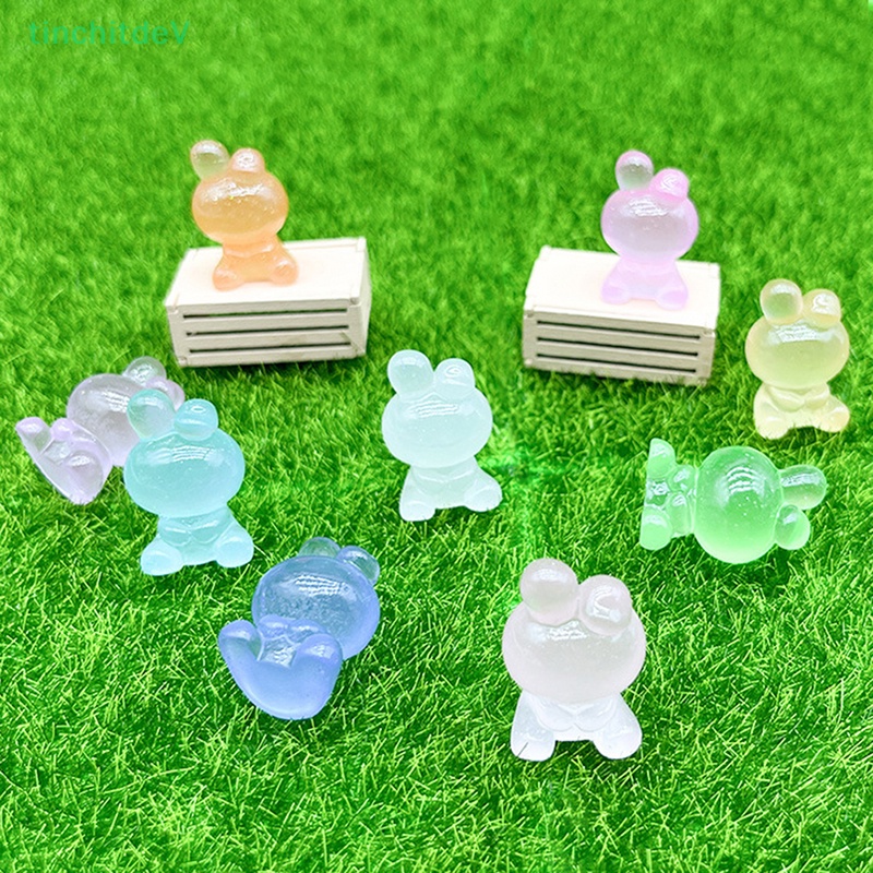 [TinchitdeV] Bộ 2 Thỏ Nhựa Dạ Quang Mini Dễ Thương Trang Trí Xe Hơi