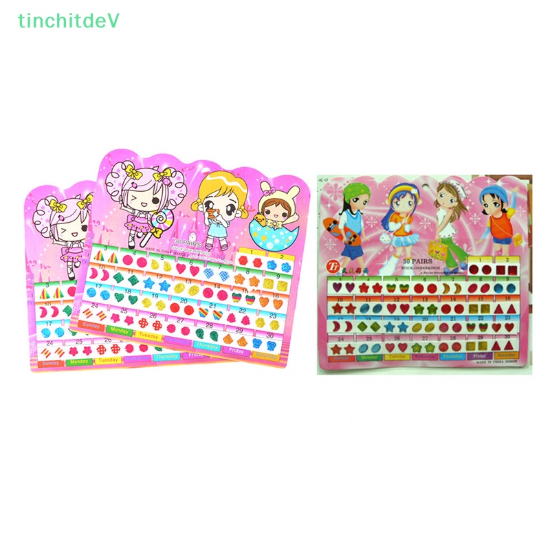 [TinchitdeV] 1 Tờ Bông Tai Pha Lê Nhiều Màu Sắc Thời Trang Đồ Chơi Trẻ Em [Mới]