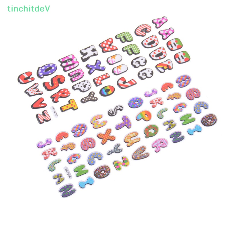 Bộ 6 Tấm Sticker Họa Tiết Chữ Hoạt Hình 3D Trang Trí Sổ Tay