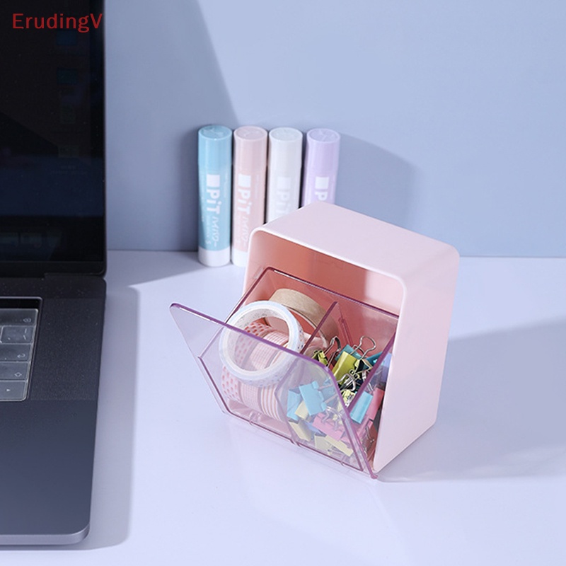 Hộp Đựng Bông Tẩy Trang 2 Ngăn Hình Tròn Cỡ Lớn Trong Suốt Tiện Dụng