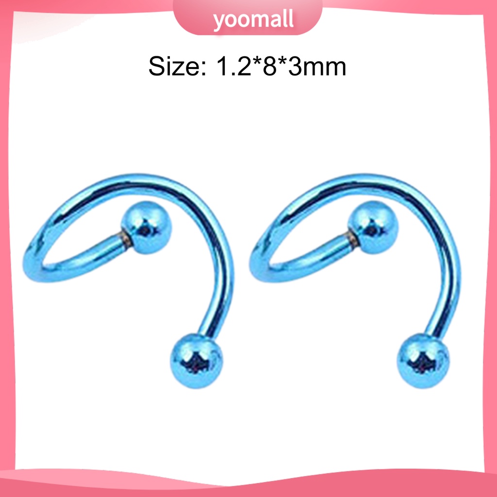 1 / 2 Cặp Khuyên Mũi Bằng Thép Không Gỉ An Toàn