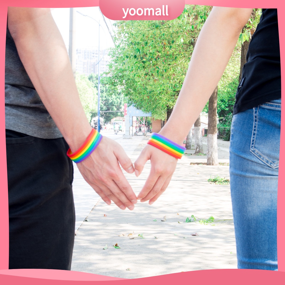 [YM] Vòng Tay Silicone Màu Cầu Vồng Cho Nam Và Nữ